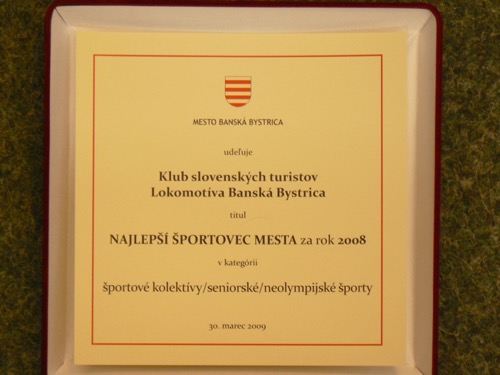 Mesto Banská Bystrica udelilo športovému kolektívu KST Lokomotíva Banská Bystrica titul Najlepší športovec mesta za rok 2008. – foto 3