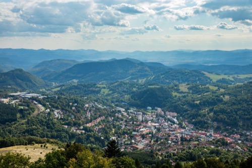 Pohľad na Kremnicu z rozhľadne